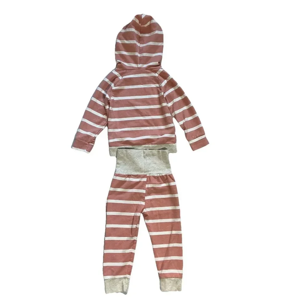 Eghunooy Toddler Hoodie and Pants Set Stripes Unisex 2T / 100 2-Pc Outfit